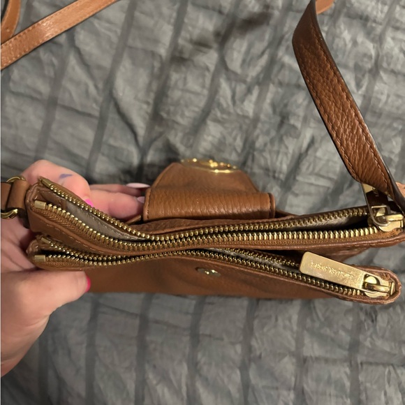 Michael Kors Brown Pebbled Leather Crossbody Bag - Picture 2 of 4